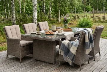 Marcus-ulkokäyttöön tarkoitettu ruokapöytä 160x90 cm - Harmaa - Puutarhakalusteet - Terassipöydät - Ruokapöytä terassille