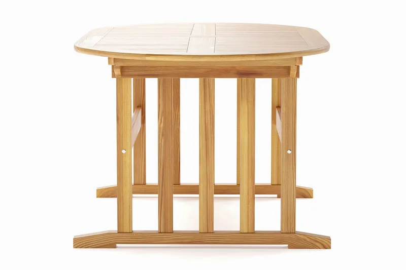 Menorca ovaali jatkettava ulkoruokapöytä puuta 90x150 cm - Tiikki / luonnonväri - Puutarhakalusteet - Terassipöydät - Ruokapöytä terassille