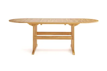 Menorca ovaali jatkettava ulkoruokapöytä puuta 90x150 cm - Tiikki / luonnonväri - Puutarhakalusteet - Terassipöydät - Ruokapöytä terassille