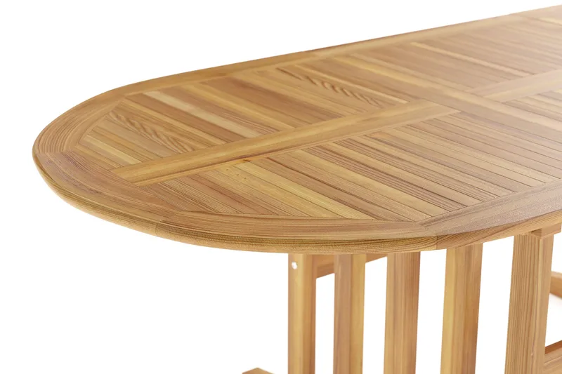 Menorca ovaali jatkettava ulkoruokapöytä puuta 90x150 cm - Tiikki / luonnonväri - Puutarhakalusteet - Terassipöydät - Ruokapöytä terassille