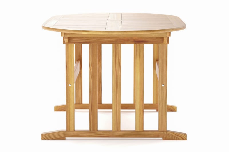 Menorca soikea jatkettava puinen ulkopöytä 90x150 cm - Tiikki / Luonnonväri - Puutarhakalusteet - Terassipöydät - Ruokapöytä terassille