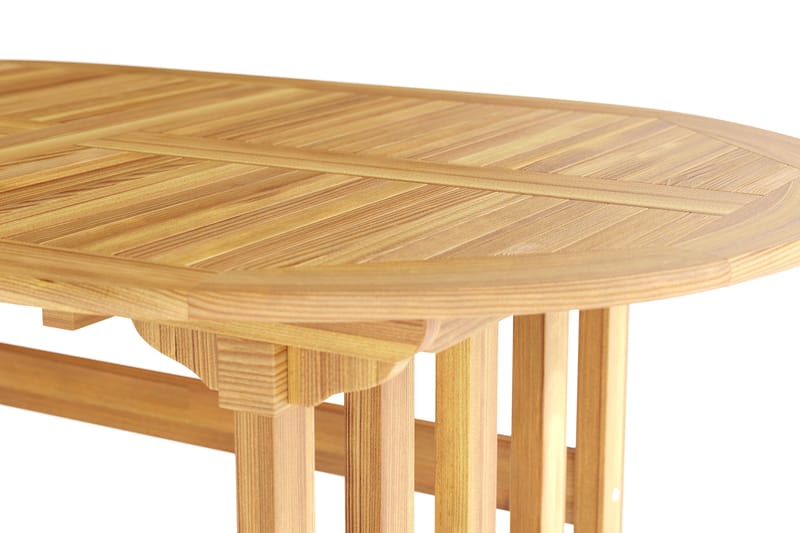 Menorca soikea jatkettava puinen ulkopöytä 90x150 cm - Tiikki / Luonnonväri - Puutarhakalusteet - Terassipöydät - Ruokapöytä terassille