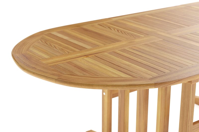 Menorca soikea jatkettava puinen ulkopöytä 90x150 cm - Tiikki / Luonnonväri - Puutarhakalusteet - Terassipöydät - Ruokapöytä terassille