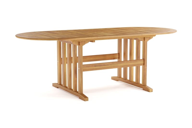 Menorca soikea jatkettava puinen ulkopöytä 90x150 cm - Puu/Luonnonväri - Puutarhakalusteet - Terassipöydät - Ruokapöytä terassille