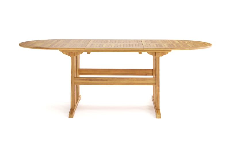 Menorca soikea jatkettava puinen ulkopöytä 90x150 cm - Puu/Luonnonväri - Puutarhakalusteet - Terassipöydät - Ruokapöytä terassille