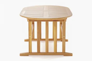 Menorca suuri ovaali jatkettava ulkoruokapöytä puuta 100x180 cm - Tiikki / luonnonväri - Puutarhakalusteet - Terassipöydät - Ruokapöytä terassille