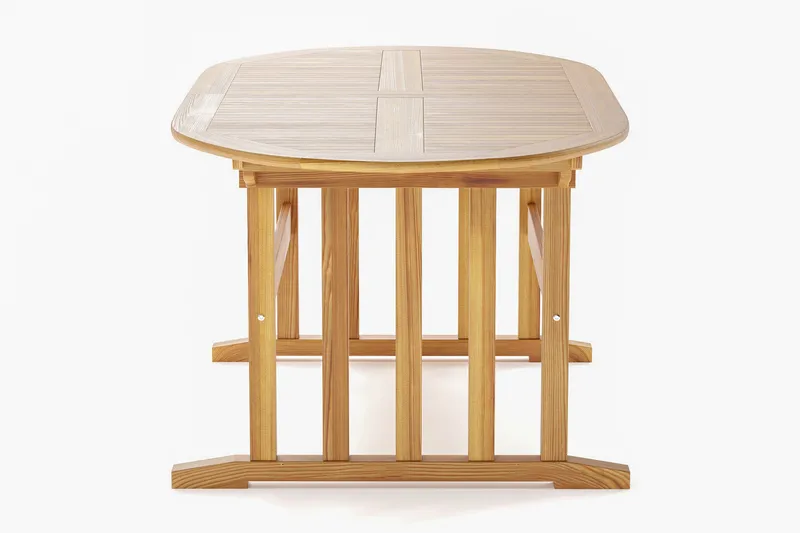 Menorca suuri ovaali jatkettava ulkoruokapöytä puuta 100x180 cm - Tiikki / luonnonväri - Puutarhakalusteet - Terassipöydät - Ruokapöytä terassille