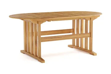 Menorca suuri ovaali jatkettava ulkoruokapöytä puuta 100x180 cm - Tiikki / luonnonväri - Puutarhakalusteet - Terassipöydät - Ruokapöytä terassille