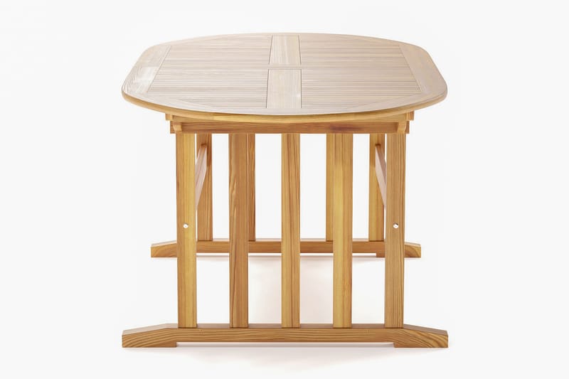 Menorca suuri soikea jatkettava puinen ulkopöytä 100x180 cm - Tiikki / Luonnonväri - Puutarhakalusteet - Terassipöydät - Ruokapöytä terassille