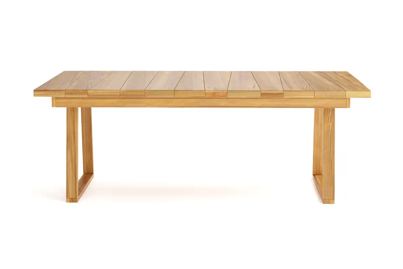 Menorca suuri suorakulmainen ulkoruokapöytä puuta 100x180 cm - Tiikki / luonnonväri - Puutarhakalusteet - Terassipöydät - Ruokapöytä terassille