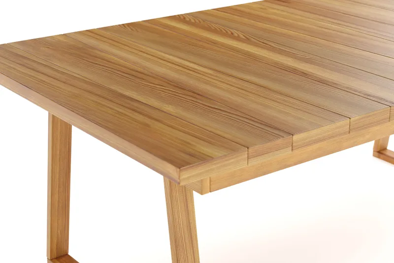 Menorca suuri suorakulmainen ulkoruokapöytä puuta 100x180 cm - Tiikki / luonnonväri - Puutarhakalusteet - Terassipöydät - Ruokapöytä terassille