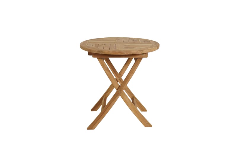 Milano Taitettava pöytä Ø70 cm - Luonnonvärinen tiikki - Puutarhakalusteet - Terassipöydät - Kahvilapöytä