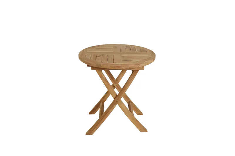 Milano Taitettava pöytä Ø70 cm - Luonnonvärinen tiikki - Puutarhakalusteet - Terassipöydät - Kahvilapöytä