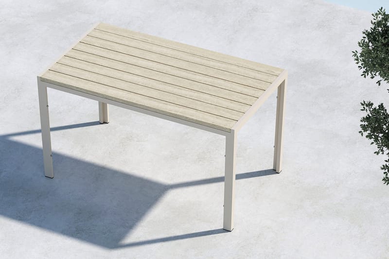 Mirko Ruokapöytä Ulkokäyttöön 80x140 cm - Beige - Puutarhakalusteet - Terassipöydät - Ruokapöytä terassille