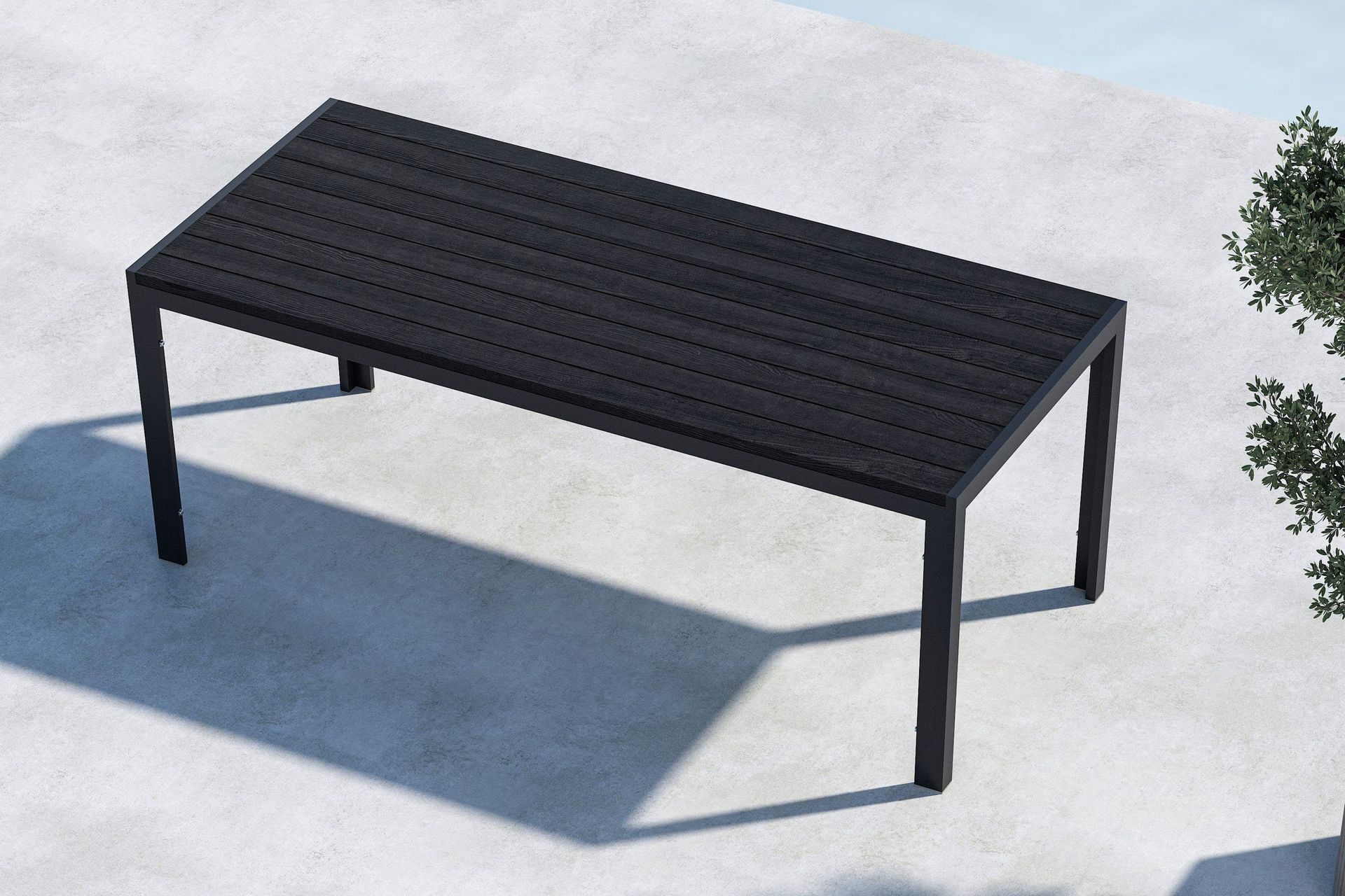 Mirko Ruokapöytä Ulkokäyttöön 90x205 cm - Musta - Puutarhakalusteet - Terassipöydät - Ruokapöytä terassille
