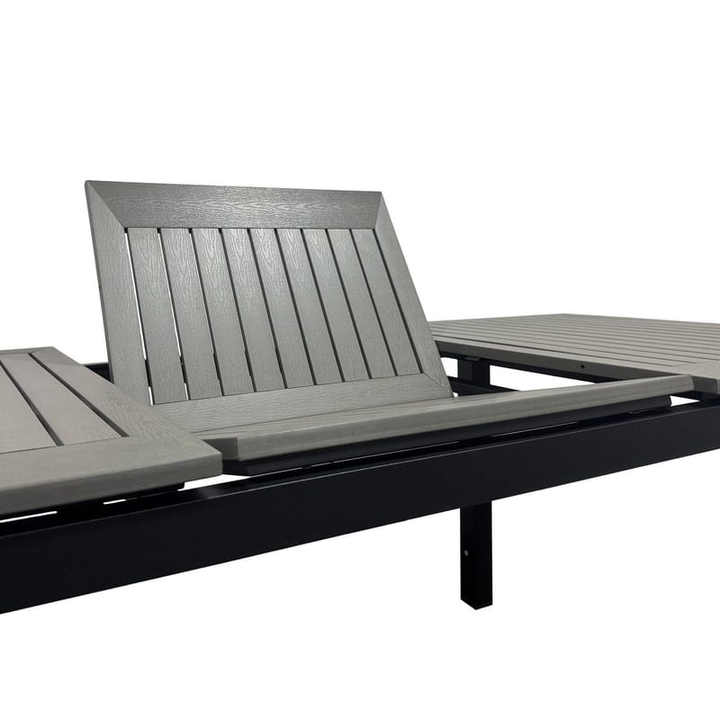 Monaco Jatkettava Ulkopöytä 150-250x90 cm - Musta/Harmaa - Puutarhakalusteet - Terassipöydät - Ruokapöytä terassille