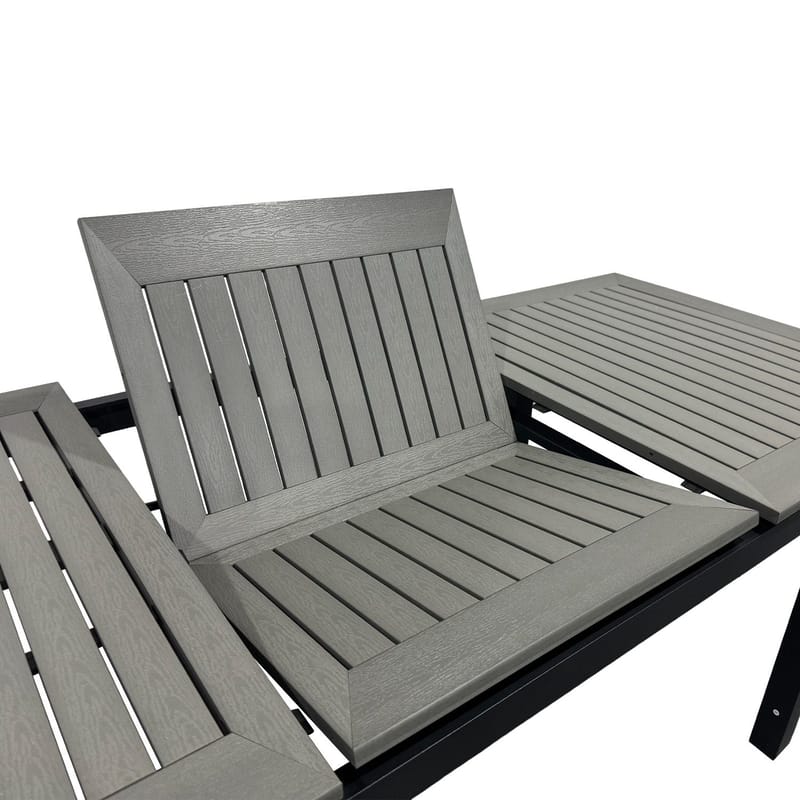 Monaco Jatkettava Ulkopöytä 150-250x90 cm - Musta/Harmaa - Puutarhakalusteet - Terassipöydät - Ruokapöytä terassille