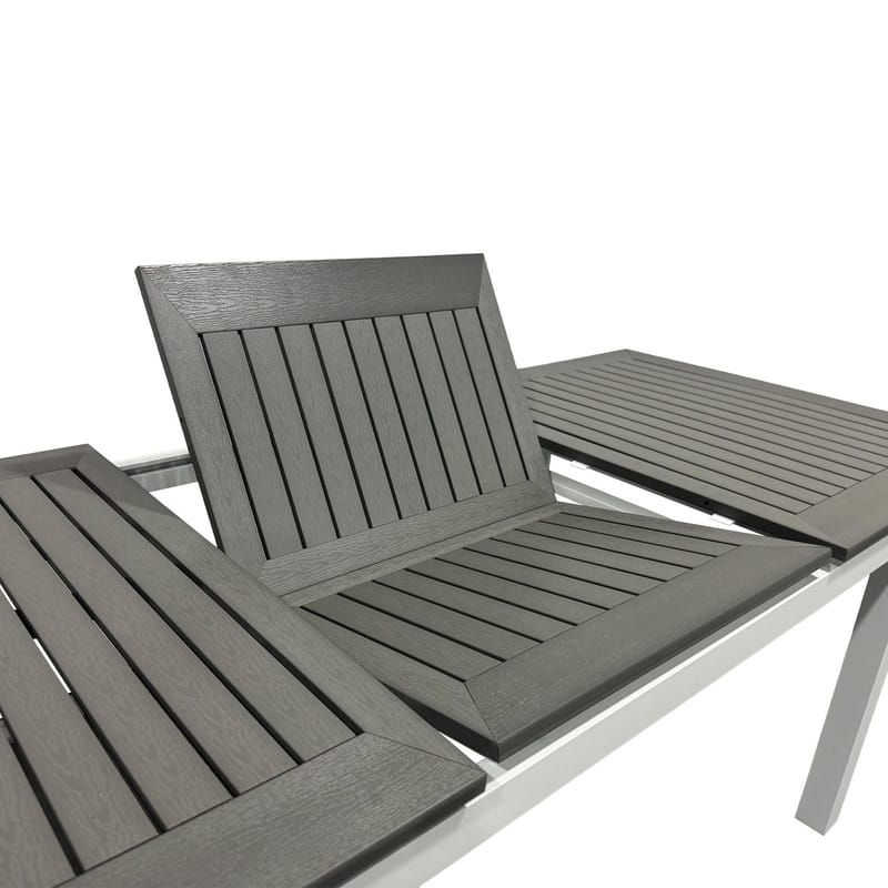 Monaco Jatkettava Ulkopöytä 150-250x90 cm - Valkoinen/Harmaa - Puutarhakalusteet - Terassipöydät - Ruokapöytä terassille