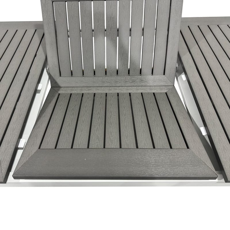 Monaco Jatkettava Ulkopöytä 150-250x90 cm - Valkoinen/Harmaa - Puutarhakalusteet - Terassipöydät - Ruokapöytä terassille