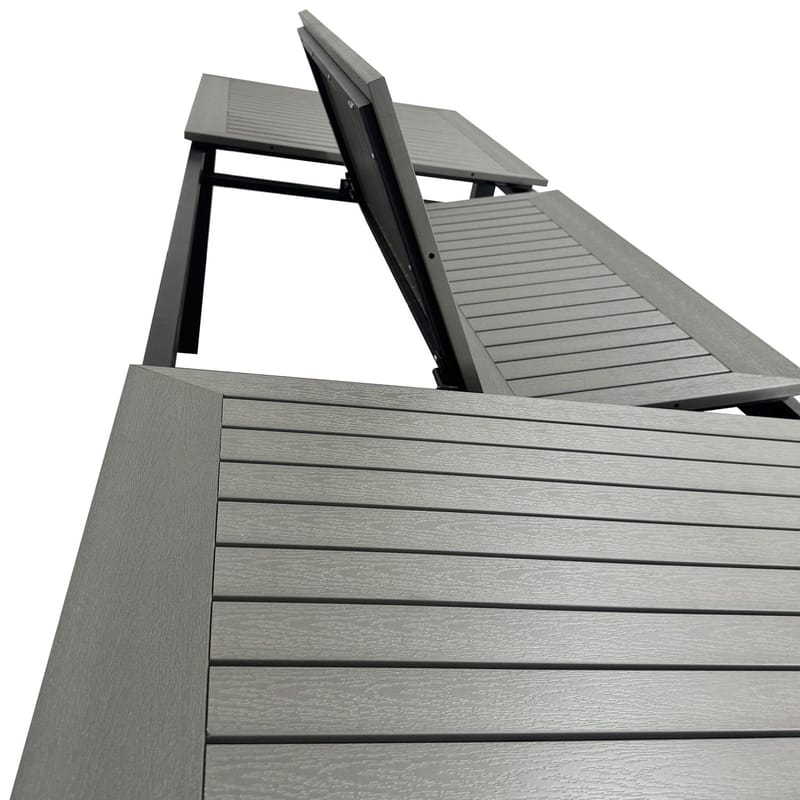 Monaco Jatkettava Ulkopöytä 210/310x90 cm - Musta/Harmaa - Puutarhakalusteet - Terassipöydät - Ruokapöytä terassille