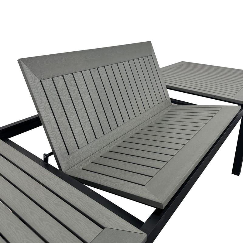 Monaco Jatkettava Ulkopöytä 210/310x90 cm - Musta/Harmaa - Puutarhakalusteet - Terassipöydät - Ruokapöytä terassille