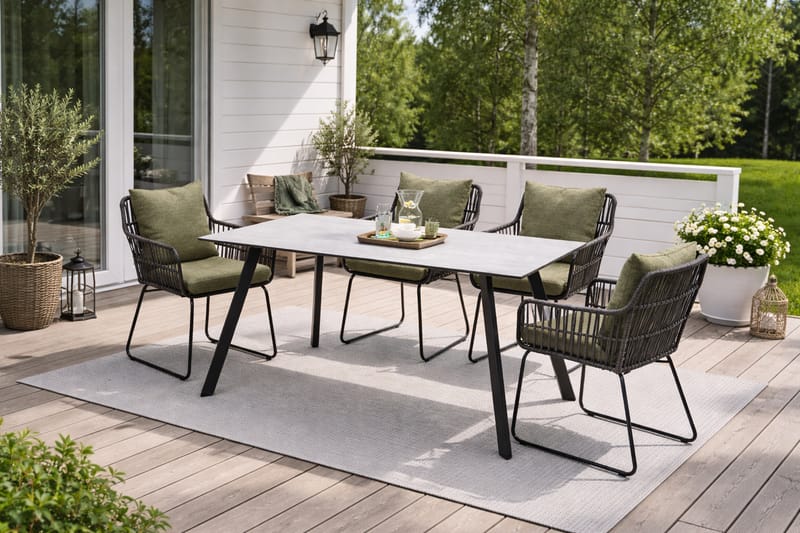 OPAL Ulkopöytä Suorakulmainen 160 cm - Harmaa - Puutarhakalusteet - Terassipöydät - Ruokapöytä terassille