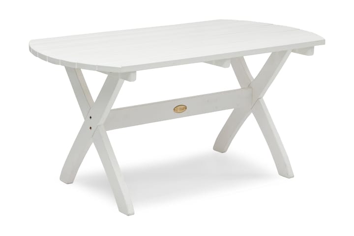 Pöytä Dalhem 80x140 cm Valkoinen mänty - Ruokapöytä terassille