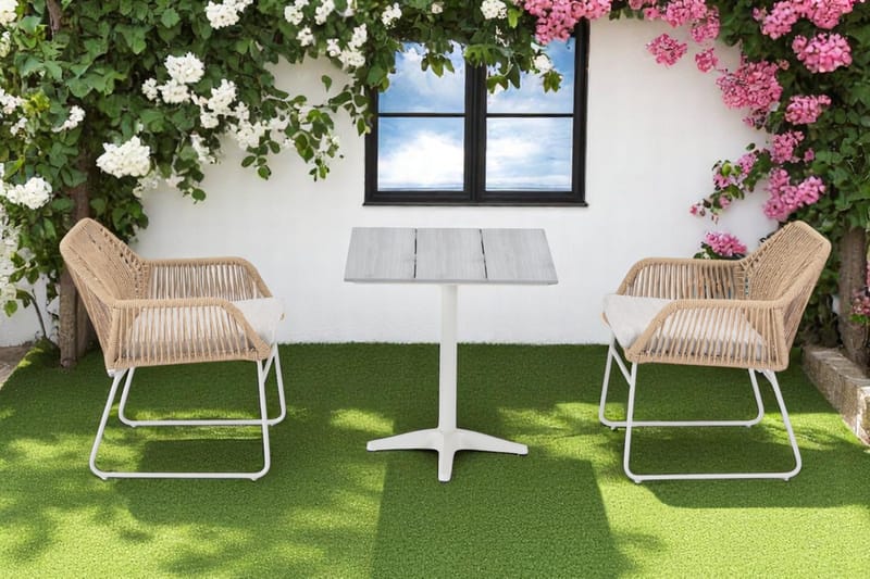 Palermo Ulkopöytä Bistro 70×70 cm - Harmaa/Beige - Puutarhakalusteet - Terassipöydät - Kahvilapöytä