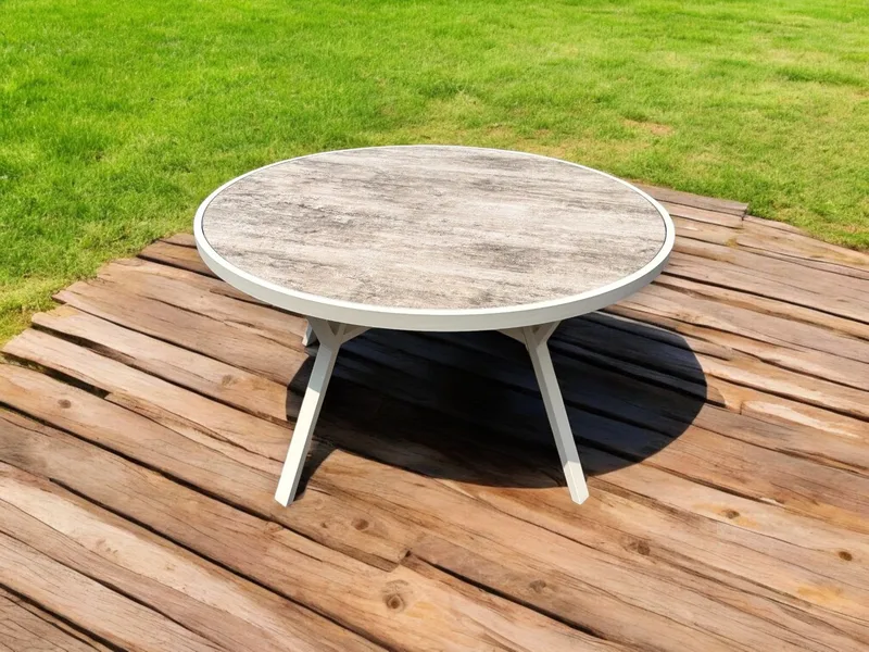 Palermo Ulkopöytä Pyöreä Ø130 cm - Harmaa/Beige - Puutarhakalusteet - Terassipöydät - Ruokapöytä terassille