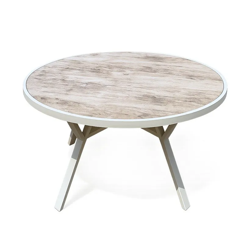 Palermo Ulkopöytä Pyöreä Ø130 cm - Harmaa/Beige - Puutarhakalusteet - Terassipöydät - Ruokapöytä terassille