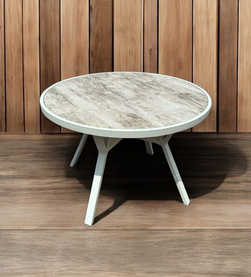 Palermo Ulkopöytä Pyöreä Ø110 cm - Harmaa/Beige - Puutarhakalusteet - Terassipöydät - Ruokapöytä terassille