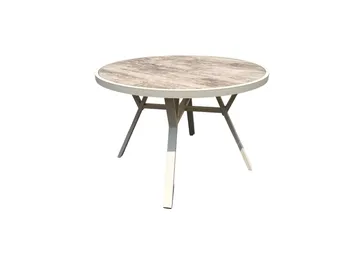 Palermo Ulkopöytä Pyöreä Ø130 cm - Harmaa/Beige - Puutarhakalusteet - Terassipöydät - Ruokapöytä terassille