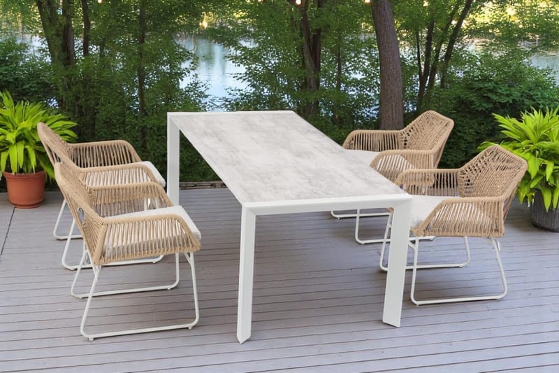 Palermo Puutarhapöytä 200×90 cm - Harmaa/Beige - Puutarhakalusteet - Terassipöydät - Ruokapöytä terassille