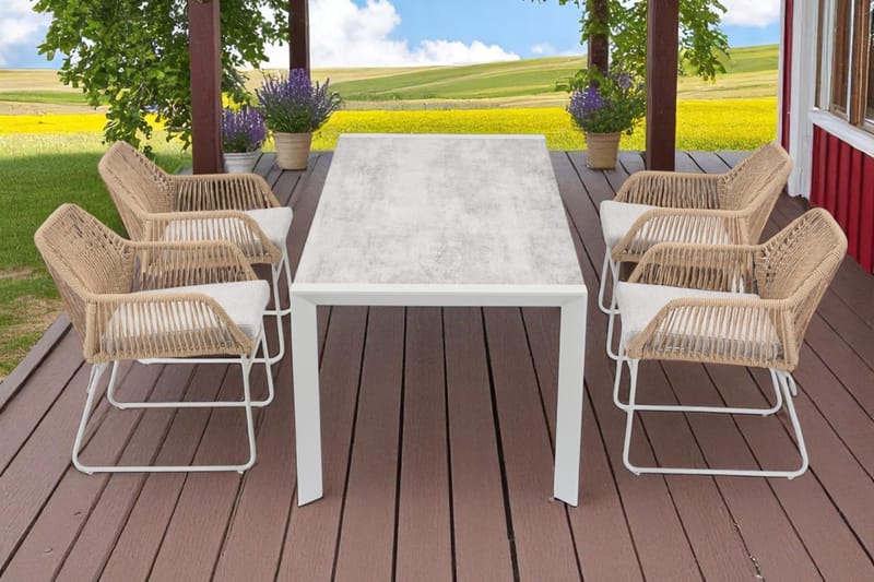 Palermo Puutarhapöytä 200×90 cm - Harmaa/Beige - Puutarhakalusteet - Terassipöydät - Ruokapöytä terassille