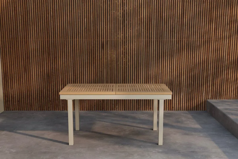 Panama suorakulmainen ruokapöytä 160 cm ulkokäyttöön, Luonnonväri