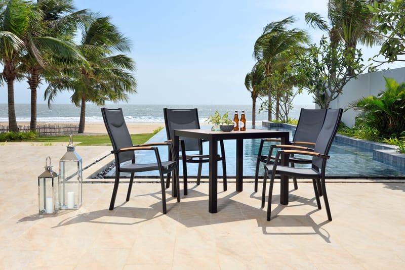 Panama Ulkopöytä 90 cm - Puu/Musta - Puutarhakalusteet - Terassipöydät - Ruokapöytä terassille