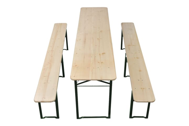 Kokoontaittuva olutpöytä 2:lla penkillä 220 cm Kuusi - Ruskea - Piknikpöytä