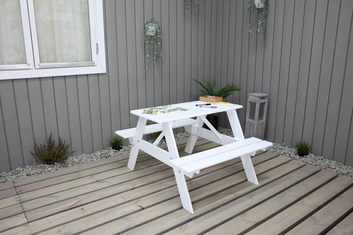 Piknikpöytä Nancie Mini - Valkoinen - Piknikpöytä