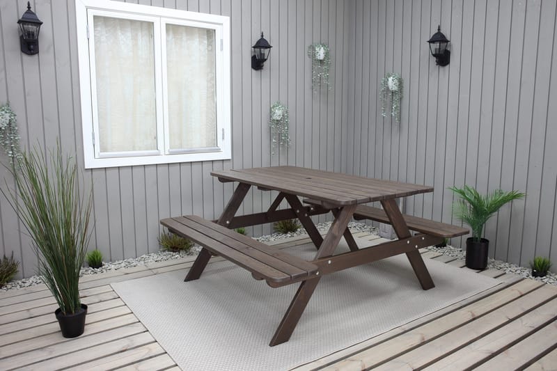 Piknikpöytä Nancie 150 cm - Ruskea - Puutarhakalusteet - Terassipöydät - Piknikpöytä