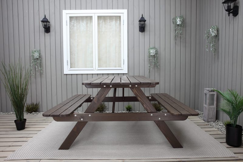 Piknikpöytä Nancie 150 cm - Ruskea - Puutarhakalusteet - Terassipöydät - Piknikpöytä
