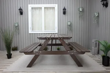 Piknikpöytä Nancie 150 cm - Ruskea - Puutarhakalusteet - Terassipöydät - Piknikpöytä