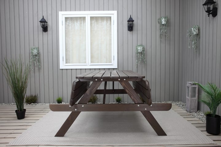 Piknikpöytä Nancie 150 cm - Ruskea - Piknikpöytä