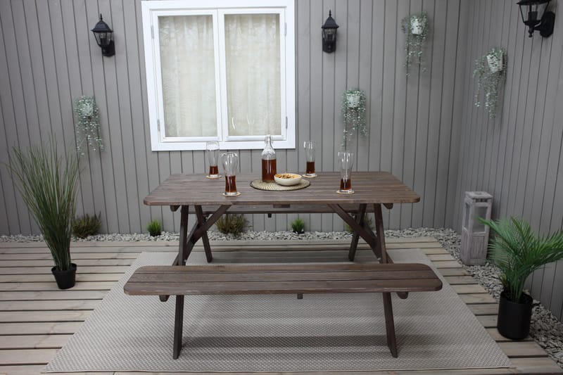 Piknikpöytä Nancie 150 cm - Ruskea - Puutarhakalusteet - Terassipöydät - Piknikpöytä