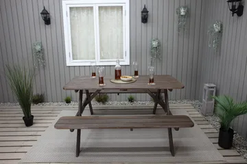 Piknikpöytä Nancie 150 cm - Ruskea - Puutarhakalusteet - Terassipöydät - Piknikpöytä