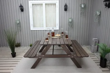 Piknikpöytä Nancie 150 cm - Ruskea - Puutarhakalusteet - Terassipöydät - Piknikpöytä