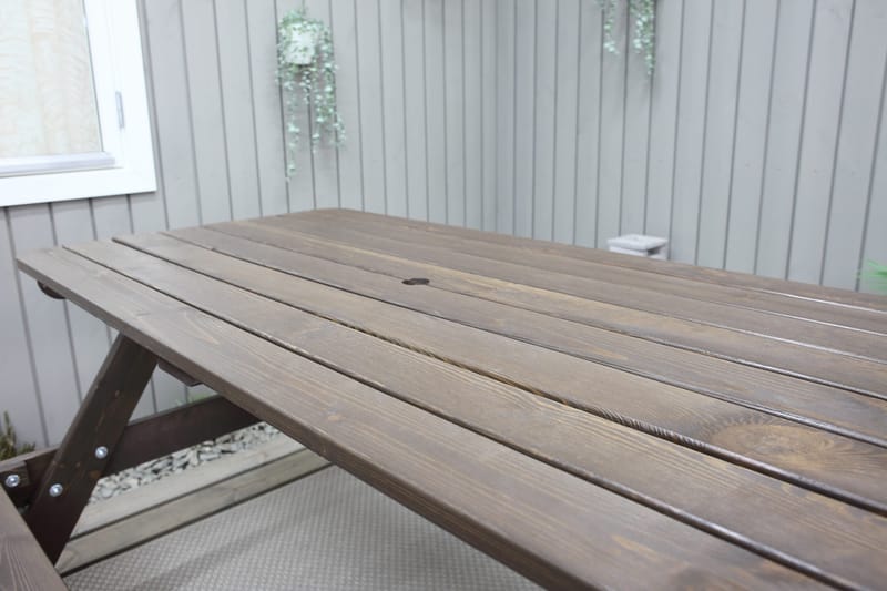 Piknikpöytä Nancie 150 cm - Ruskea - Puutarhakalusteet - Terassipöydät - Piknikpöytä