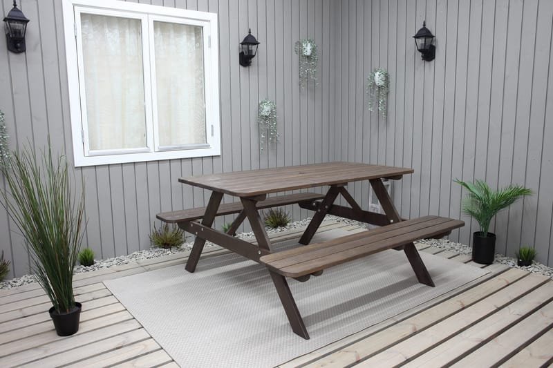 Piknikpöytä Nancie 150 cm - Ruskea - Puutarhakalusteet - Terassipöydät - Piknikpöytä