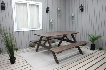 Piknikpöytä Nancie 150 cm - Ruskea - Puutarhakalusteet - Terassipöydät - Piknikpöytä