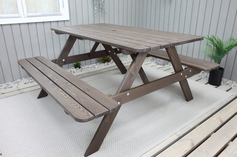 Piknikpöytä Nancie 150 cm - Ruskea - Puutarhakalusteet - Terassipöydät - Piknikpöytä