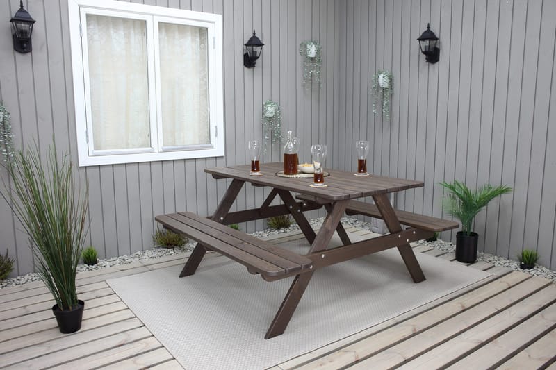Piknikpöytä Nancie 150 cm - Ruskea - Puutarhakalusteet - Terassipöydät - Piknikpöytä